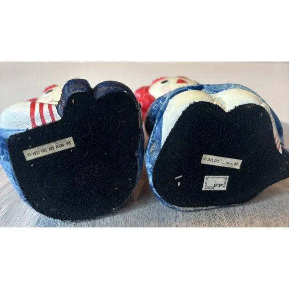 Vintage Fitz & Floyd Raggedy Ann & Andy Ceramic Figurines Pair Blue Outfit FF - Picture 4 of 6